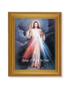 10" x 12" Gold Leaf Finish Beveled Frame with 8" x 10" Divine Mercy Textured Art