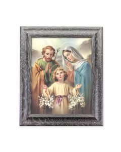 10 1/2" x 12 1/2" Grey Oak Finish Frame with an 8" x 10" The Holy Family Print