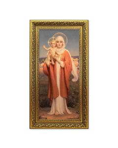 Chambers: O.L. of Jerusalem Textured Artboard Print in a 11 5/8" x 19" Gold Leaf Wood Frame