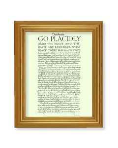 10" x 12" Gold Leaf Finish Beveled Frame with 8" x 10" Go Placidly Textured Art