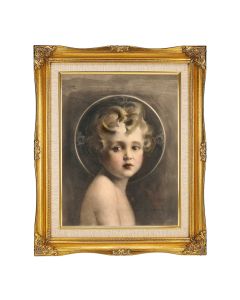 11"x14" Chambers: Light of The World Textured Art in a 15"x18" Ornate Antiqued Gold Frame with Inner Linen Border