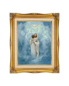 11"x14" Welcome Home Textured Art in a 15"x18" Ornate Antiqued Gold Frame with Inner Linen Border