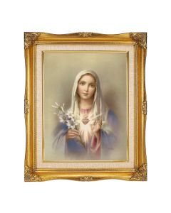 11"x14" IHM Textured Art in a 15"x18" Ornate Antiqued Gold Frame with Inner Linen Border
