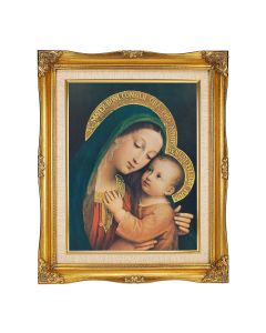 11"x14" O.L. of Good Counsel Textured Art in a 15"x18" Ornate Antiqued Gold Frame with Inner Linen Border