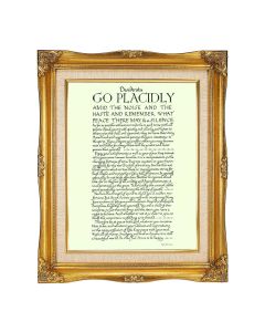 11"x14" Go Placidly (Desiderata) Textured Art in 15"x18" Ornate Antiqued Gold Frame with Inner Linen Border
