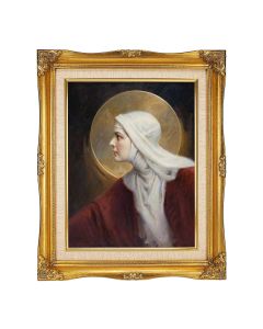 11"x14" Chambers: The Saint Textured Art in a 15"x18" Ornate Antiqued Gold Frame with Inner Linen Border