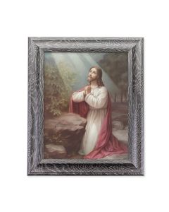 10 1/2" x 12 1/2" Grey Oak Finish Frame with an 8" x 10" Christ On Mount Olive Print