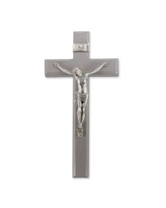11" Grey Cross with Fine Pewter Corpus