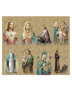 Assorted Subjects Gold Stamped 8-Up Micro-perf