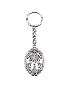 4 1/2" Pewter Monstrance with Adoring Angels Keychain