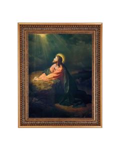 12" x 16" Hofmann: Gethsemane Print in 15.5" x 19.5" Vintage Bronze Acanthus Leaves Frame with Velvet Backing and Plexiglass