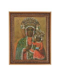 12" x 16" O.L. of Czestochowa Print in 15.5" x 19.5" Vintage Bronze Acanthus Leaves Frame with Velvet Backing and Plexiglass