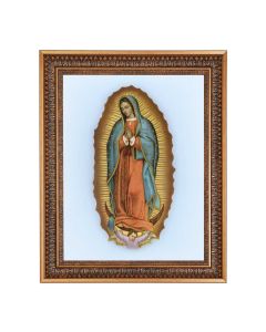 12" x 16" O.L. of Guadalupe Print in 15.5" x 19.5" Vintage Bronze Acanthus Leaves Frame with Velvet Backing and Plexiglass