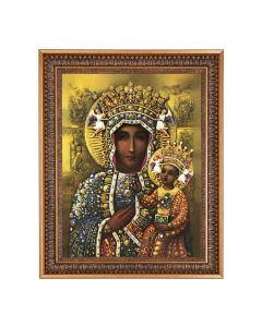 12" x 16" O.L. of Czestochowa Print in 15.5" x 19.5" Vintage Bronze Acanthus Leaves Frame with Velvet Backing and Plexiglass