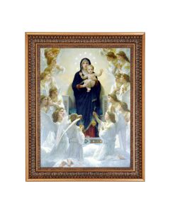 12" x 16" Bouguereau: Queen of Angels Print in 15.5" x 19.5" Vintage Bronze Acanthus Leaves Frame with Velvet Backing and Plexiglass