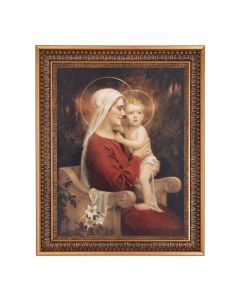 12" x 16" Chambers: Madonna and Child Print in 15.5" x 19.5" Vintage Bronze Acanthus Leaves Frame with Velvet Backing and Plexiglass