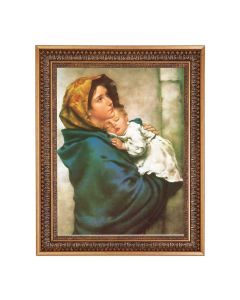12" x 16" Feruzzi: Madonna of the Streets Print in 15.5" x 19.5" Vintage Bronze Acanthus Leaves Frame with Velvet Backing and Plexiglass