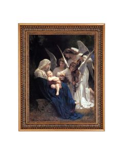 12" x 16" Bouguereau: Heavenly Melody Print in 15.5" x 19.5" Vintage Bronze Acanthus Leaves Frame with Velvet Backing and Plexiglass