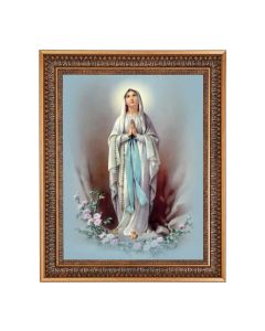 12" x 16" O.L. of Lourdes Print in 15.5" x 19.5" Vintage Bronze Acanthus Leaves Frame with Velvet Backing and Plexiglass
