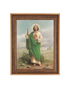 12" x 16" St. Jude Print in 15.5" x 19.5" Vintage Bronze Acanthus Leaves Frame with Velvet Backing and Plexiglass