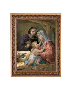 12" x 16" Simeone: Holy Family Print in 15.5" x 19.5" Vintage Bronze Acanthus Leaves Frame with Velvet Backing and Plexiglass