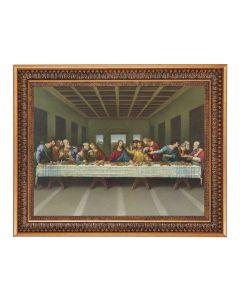 12" x 16" Da Vinci: The Last Supper Print in 15.5" x 19.5" Vintage Bronze Acanthus Leaves Frame with Velvet Backing and Plexiglass