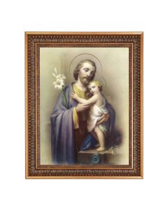 12" x 16" St. Joseph Print in 15.5" x 19.5" Vintage Bronze Acanthus Leaves Frame with Velvet Backing and Plexiglass 