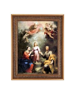 12" x 16" Murillo: Heavenly and Earthly Trinities Print in 15.5" x 19.5" Vintage Bronze Acanthus Leaves Frame with Velvet Backing and Plexiglass