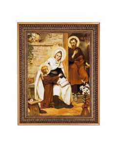 12" x 16" The Holy Family in Nazareth Print in 15.5" x 19.5" Vintage Bronze Acanthus Leaves Frame with Velvet Backing and Plexiglass