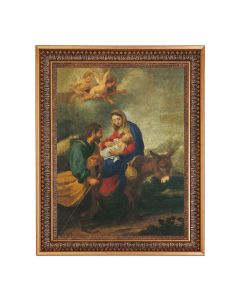 12" x 16" Flight Into Egypt Print in 15.5" x 19.5" Vintage Bronze Acanthus Leaves Frame with Velvet Backing and Plexiglass