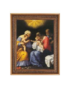 12" x 16" St. Elizabeth John the Baptist and Holy Family Print in 15.5" x 19.5" Vintage Bronze Acanthus Leaves Frame with Velvet Backing and Plexiglass
