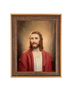 12" x 16" Chambers: Our Lord Print in 15.5" x 19.5" Vintage Bronze Acanthus Leaves Frame with Velvet Backing and Plexiglass
