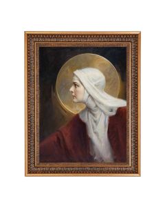 12" x 16" Chambers: The Saint Print in 15.5" x 19.5" Vintage Bronze Acanthus Leaves Frame with Velvet Backing and Plexiglass