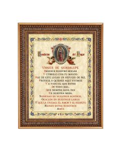 12" x 16" O.L. of Guadalupe House Blessing (Spanish) Print in 15.5" x 19.5" Vintage Bronze Acanthus Leaves Frame with Velvet Backing and Plexiglass