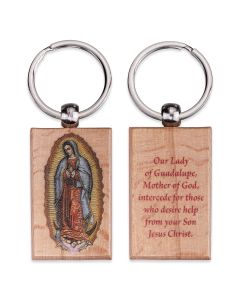 O.L. of Guadalupe (Full Figure) Rectangular Wooden Keychain