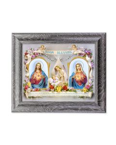 10 1/2" x 12 1/2" Grey Oak Finish Frame with an 8" x 10" Baby Room Blessing Print