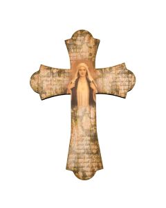 Immaculate Heart of Mary 12" Laser Cut Wood Vintage Cross