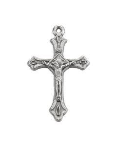 1" Flared Tipped Silver Oxidized Crucifix