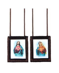 The Sacred Hearts Genuine Brown Wool Scapular