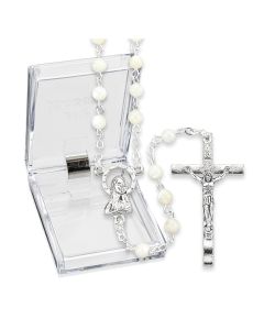 Mother of Pearl Bead Rosary, Boxed