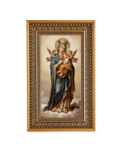 O.L. of Perpetual Help Textured Art in 9" x 15" Antique Genuine Gold-Leaf Wood Frame with Acanthus Border