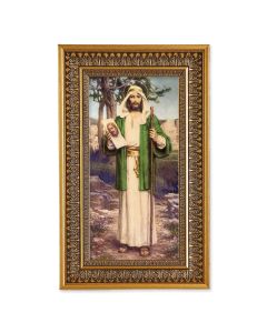 Chambers: St. Jude Thaddeus Textured Art in 9" x 15" Antique Genuine Gold-Leaf Wood Frame with Acanthus Border
