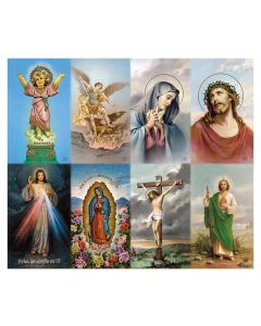 Assorted Latino Saints Eight-Up Micro Perforated Holy Cards