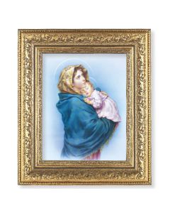 12 1/2" x 14 1/2" Ornate Gold Leaf Antique Frame with 8" x 10" Our Lady of the Street Print