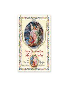 Guardian Angel Epoxied Patron Saint Medal and a 18" Chain