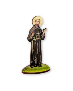 6" Saint Francis of Assisi Laser Cut Wood Statue with Biography