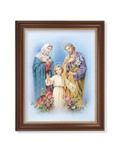 13 1/2" x 16 9/16" Walnut Finished Frame with 11" x 14" Holy Family Textured Art
