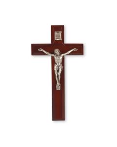 7" Dark Cherry Cross with Antiqued Silver Finish Corpus