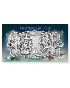 Our Lady of Good Voyage & Saint Christopher Pewter Boat Plaque