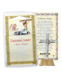Crucifix Auto Statue with Prayer Card